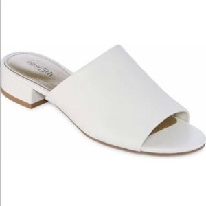 Brand New White slide sandals.